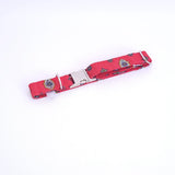 collier pour chiens rouge en tissus provençaux fait main à aubagne en provence