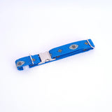 collier pour chien bleu réglable waterproof, en tissus provençaux fait à la main à Aubagne en provence