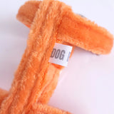 harnais fourrure pour chien de grande taille orange flamme